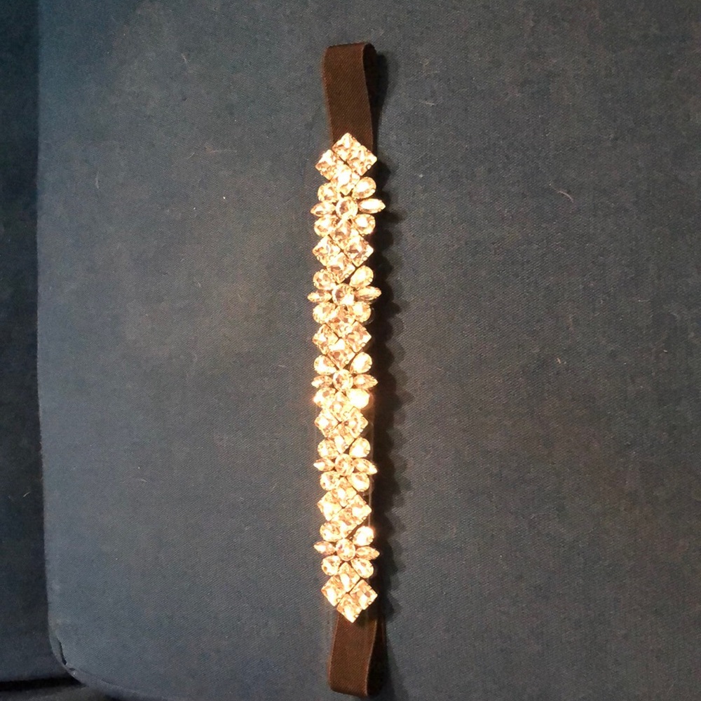 Elegant Black and Silver Embellished Headband